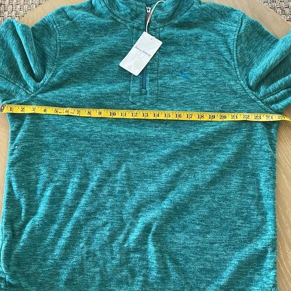 Tommy Bahama Cloud Peak, Half Zip Fleece Sweatshirt Quetzal Green, Large, NWT - Picture 9 of 10